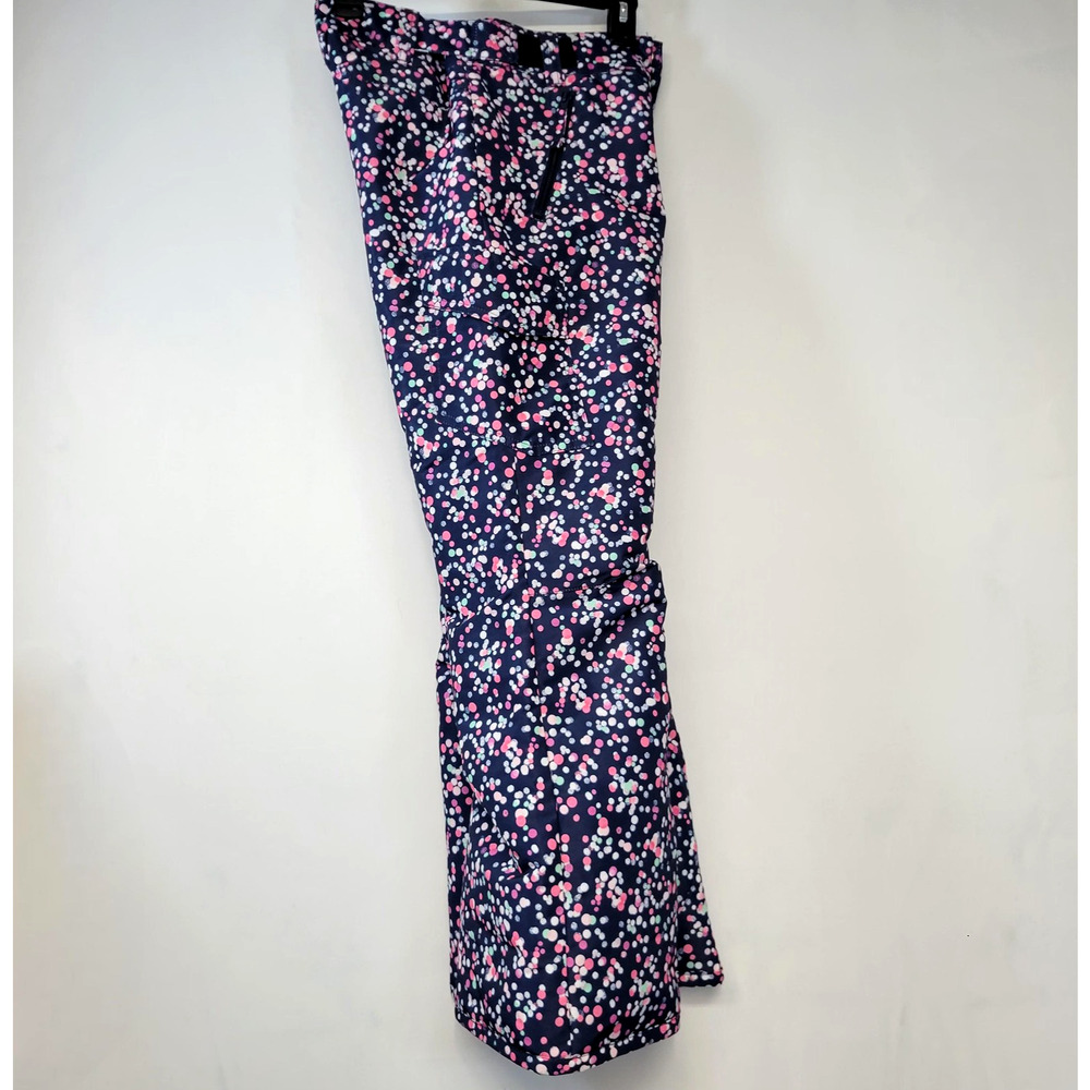 New Roebuck & Co Snow Pants Girls Large 14 Navy Blazer Water Resistant Dots - Picture 5 of 16